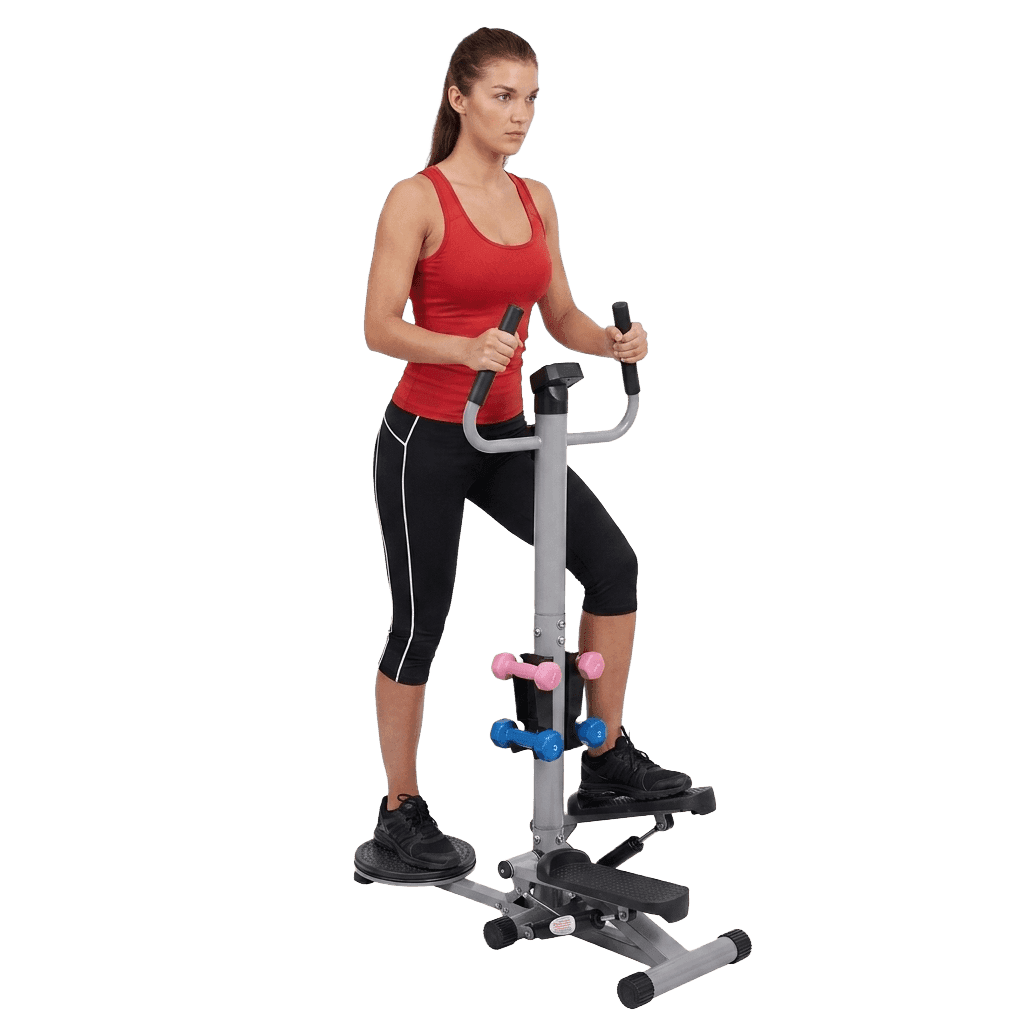 3-in-1 Twist Stepper with Handlebar, Dumbbells & Hydraulic Resistance – Multifunction Home Fitness Machine